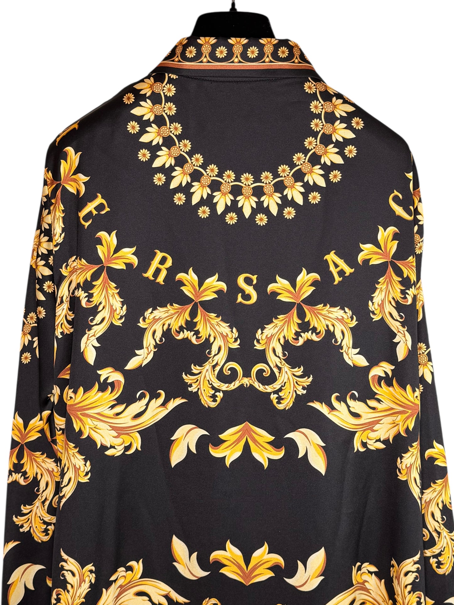Abito chemisier Versace barocco nero oro tg 42 con bottoni Medusa — foto 16