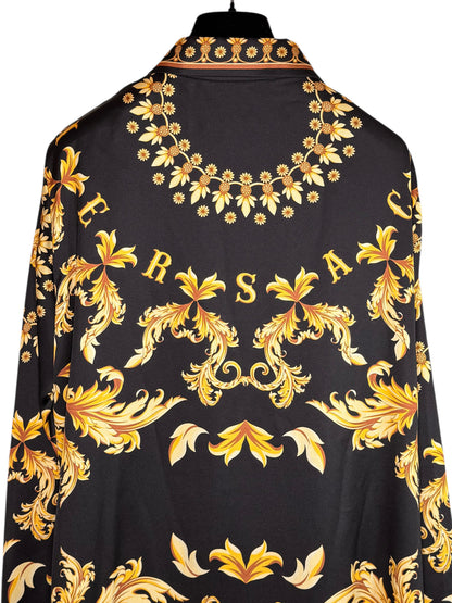 Abito chemisier Versace barocco nero oro tg 42 con bottoni Medusa — foto 16