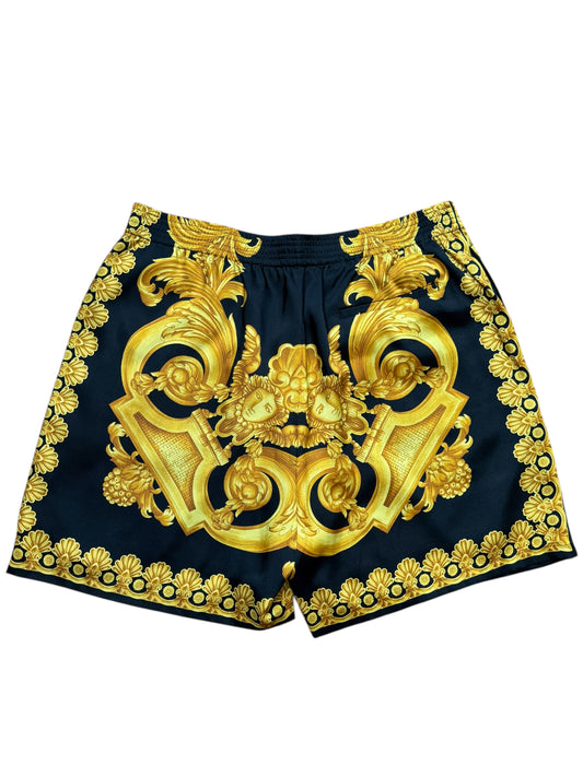 Versace Shorts Uomo Barocco Nero Oro Taglia 54