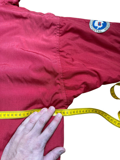 Giacca Napapijri Geographic rossa vintage uomo con cappuccio