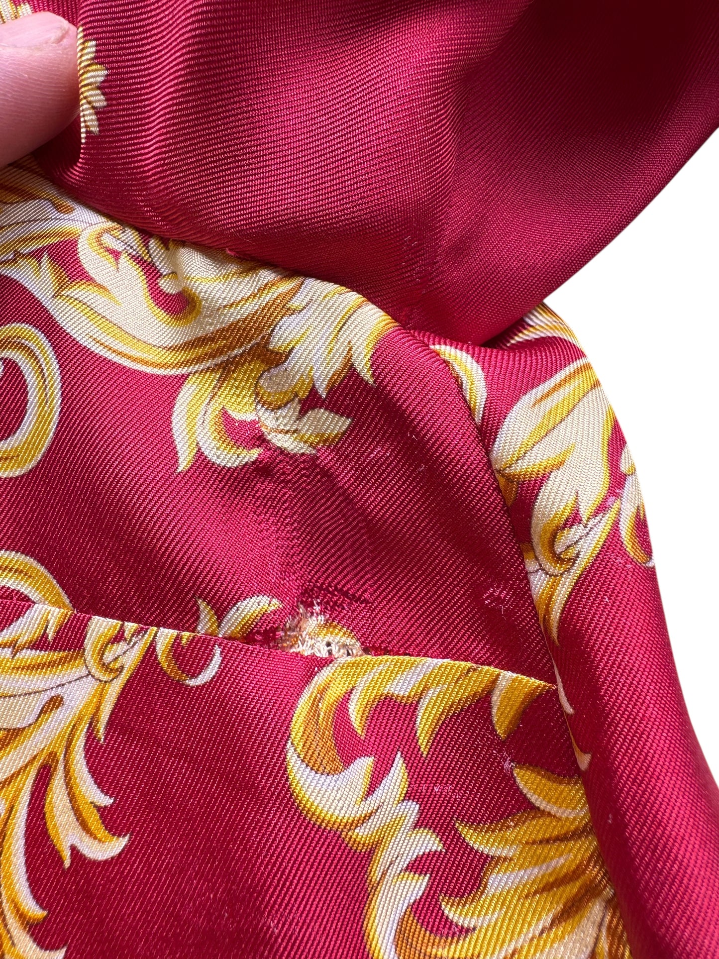 Camicia Versace seta rossa stampa Medusa barocco tg 36 - Difetto — foto 8