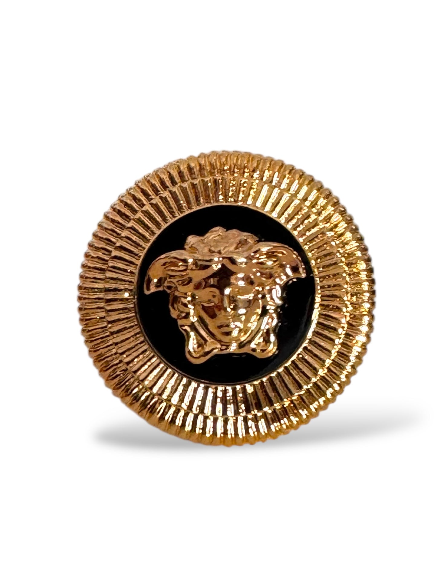 Anello Versace Medusa Gold Tone Fashion Jewelry Made in Italy Taglia 21 — foto 2