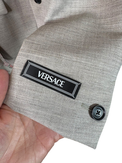 Versace Giacca Uomo Grigia con Fodera Baroque Taglia 48