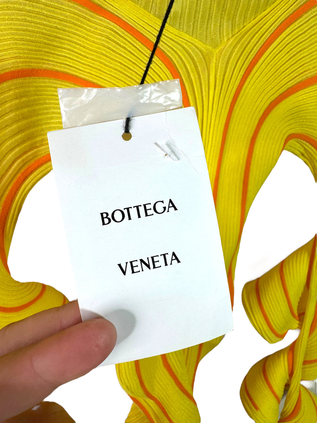 Bottega Veneta abito runway PE 2022 “Transparent Tennis Stripe Knit Sherbert” taglia S made in Italy — foto 6