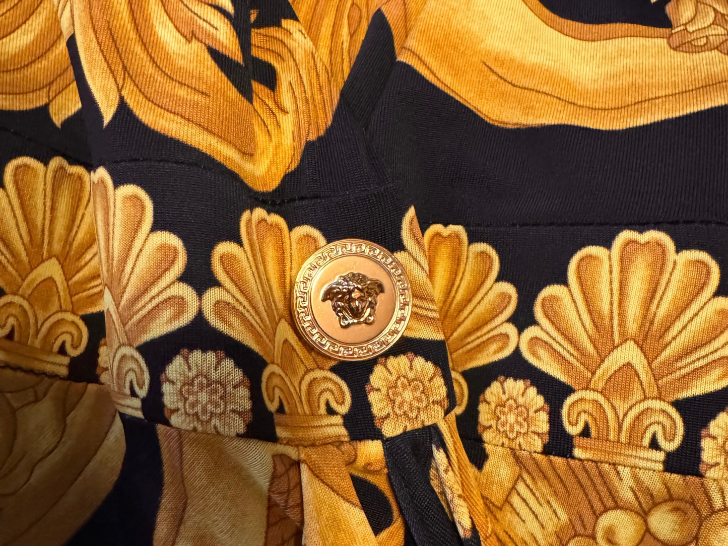 Abito Versace Barocco nero oro Medusa wrap dress tg 36 Made in Italy — foto 5