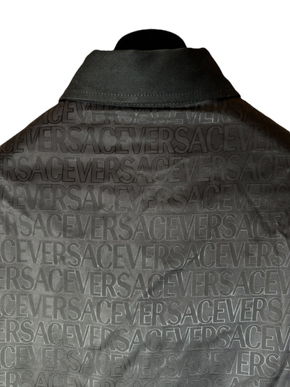 Camicia overshirt Versace nera con logo Medusa ricamato – Taglia 50.