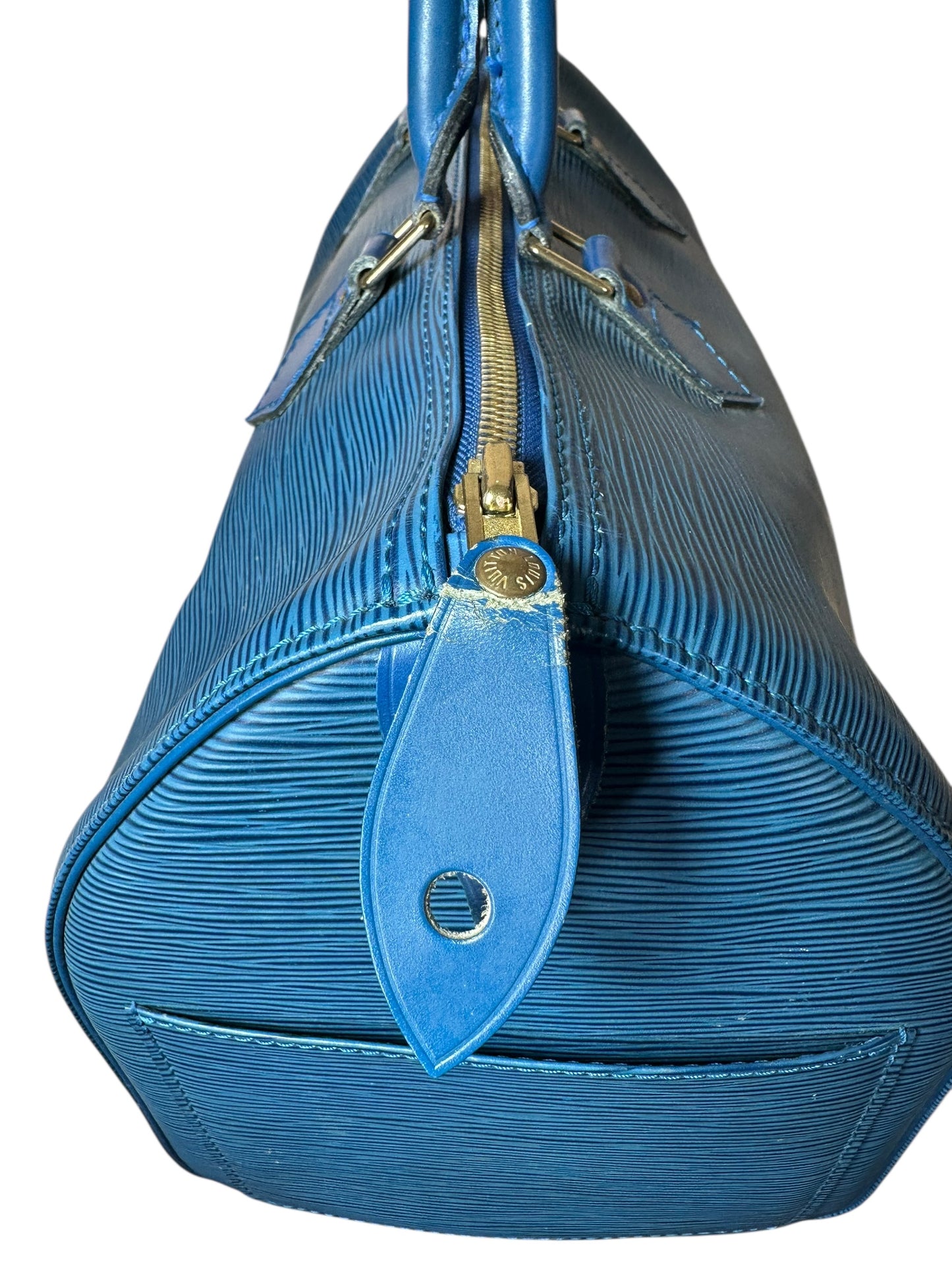 Louis Vuitton borsa speedy in pelle epi blu