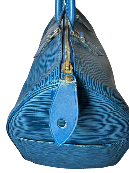 Louis Vuitton borsa speedy in pelle epi blu