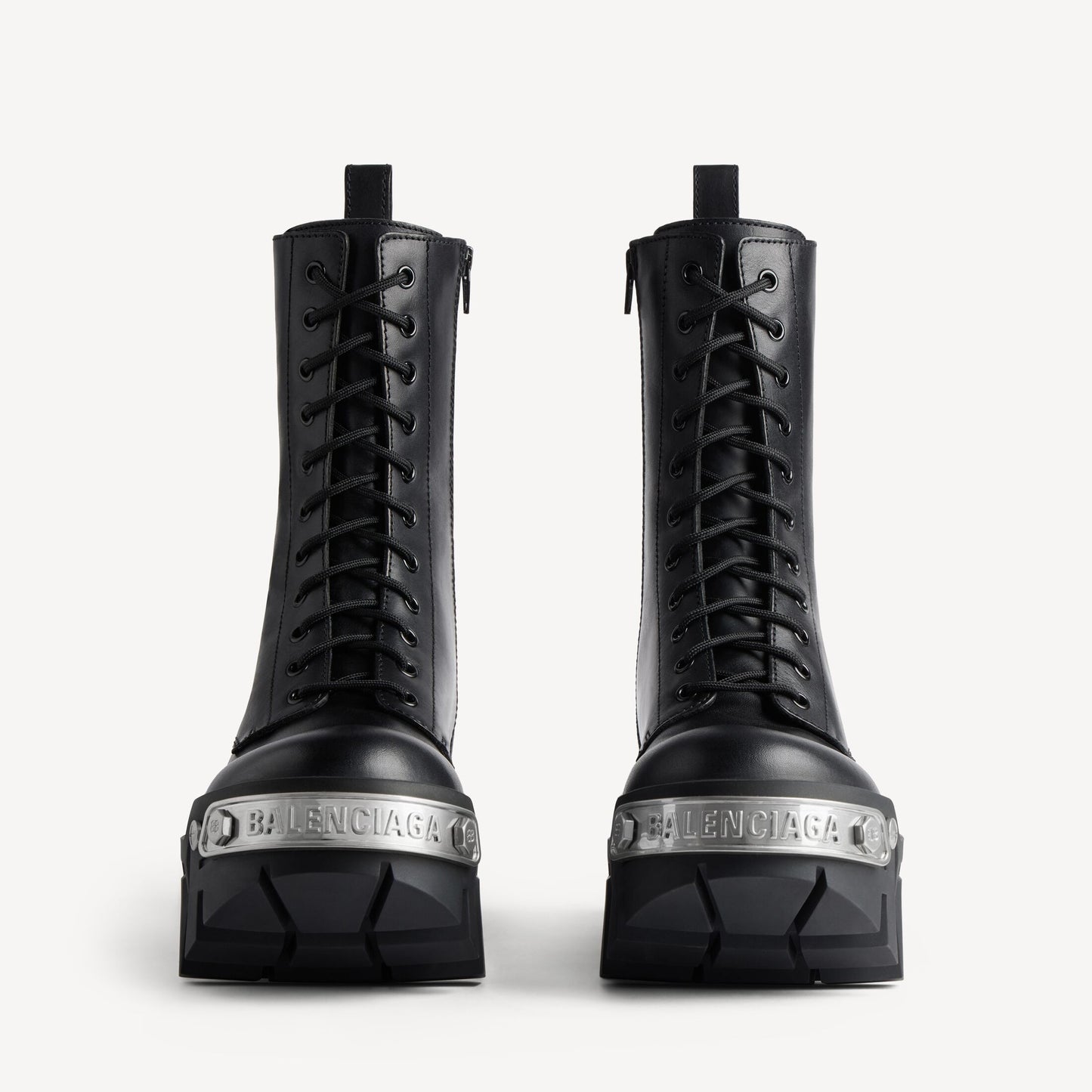 Balenciaga Bulldozer Lace Booti black silver pelle - taglia 44