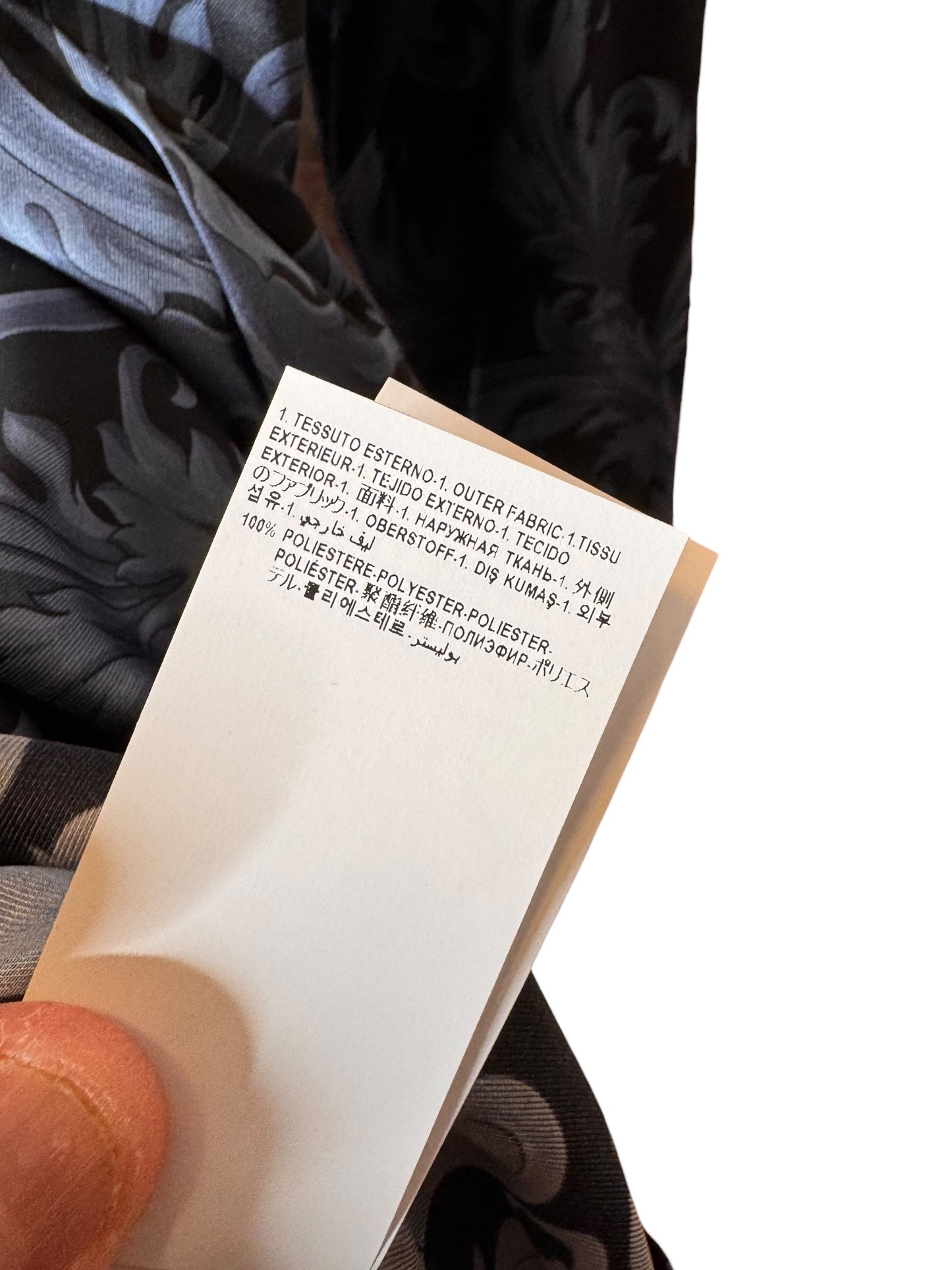 Camicia Versace barocca nera e blu in twill – Taglia 58