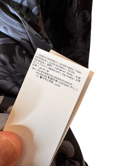 Camicia Versace barocca nera e blu in twill – Taglia 58