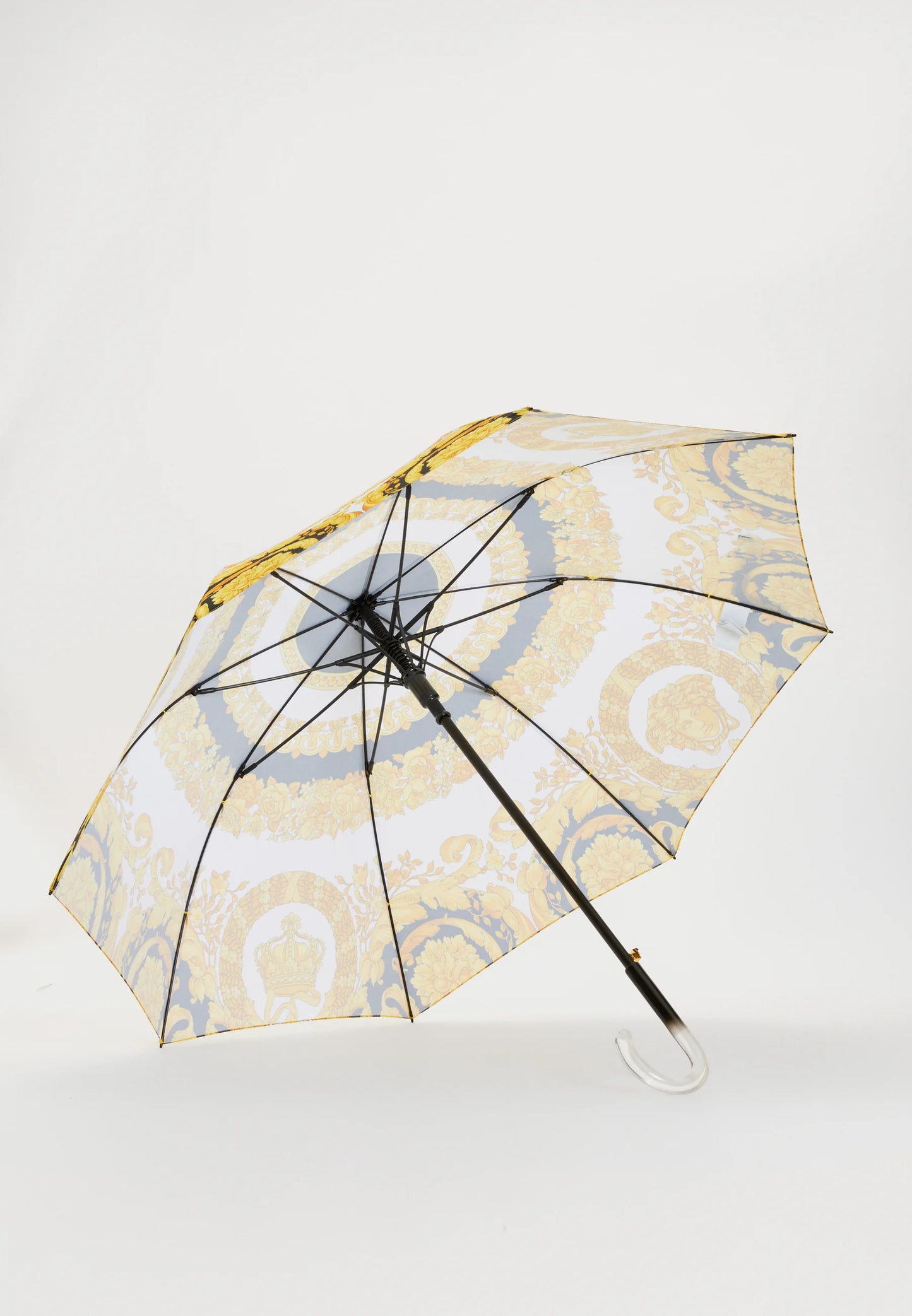 Ombrello Versace barocco Medusa oro nero manico trasparente — foto 3