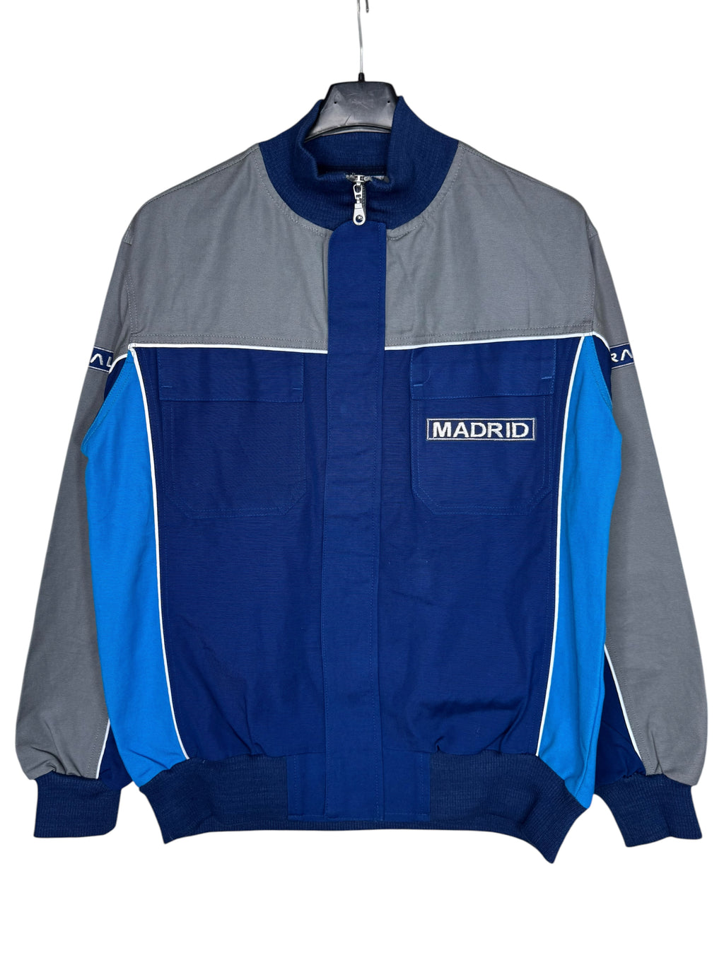 Giacca vintage Iveco Madrid Stralis racing blu grigia taglia XS