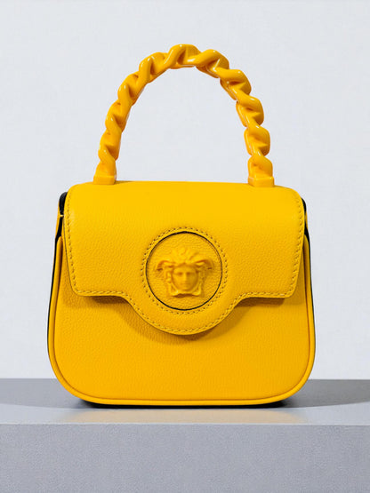 Versace La Medusa Mini Bag Gialla in Pelle