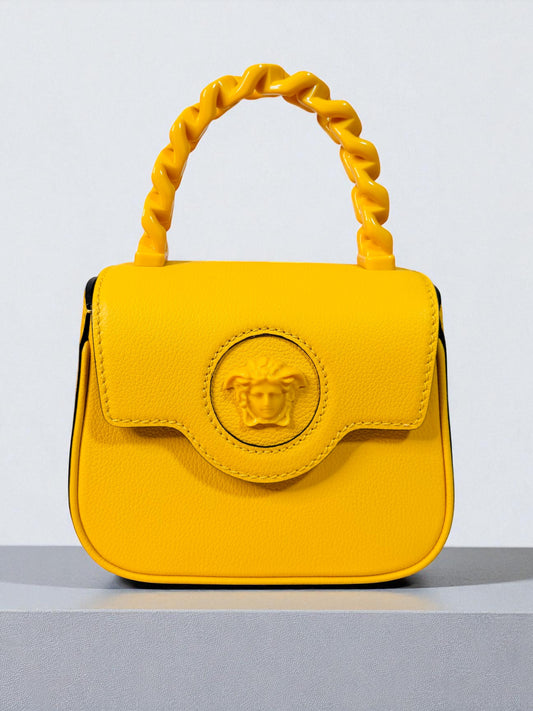 Versace La Medusa Mini Bag Gialla in Pelle