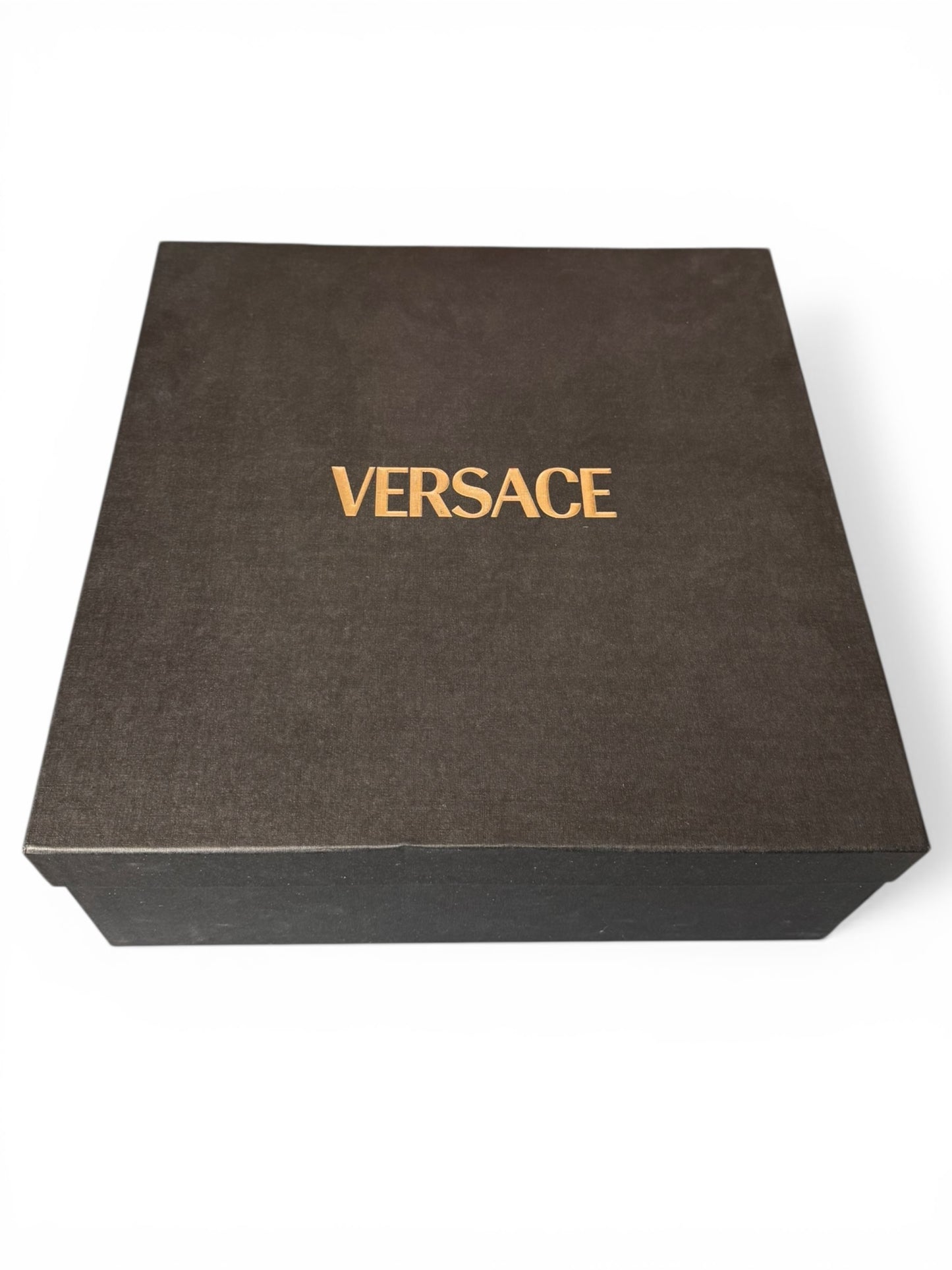 Stivaletti Versace in crosta e vitello ebano con interno in shearling Tg 42 — foto 14