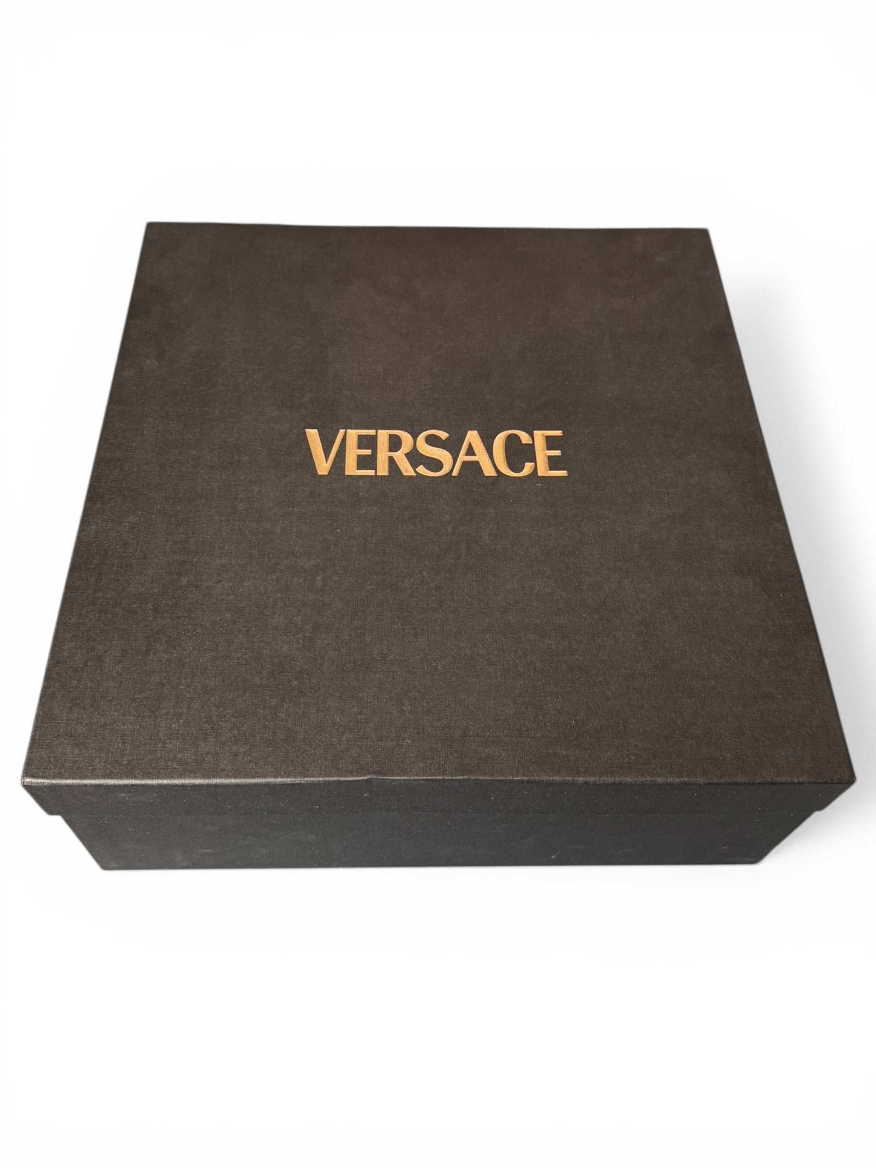 Stivaletti Versace in crosta e vitello ebano con interno in shearling Tg 42 — foto 14