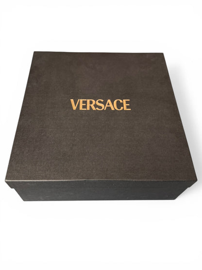 Stivaletti Versace in crosta e vitello ebano con interno in shearling Tg 42 — foto 14