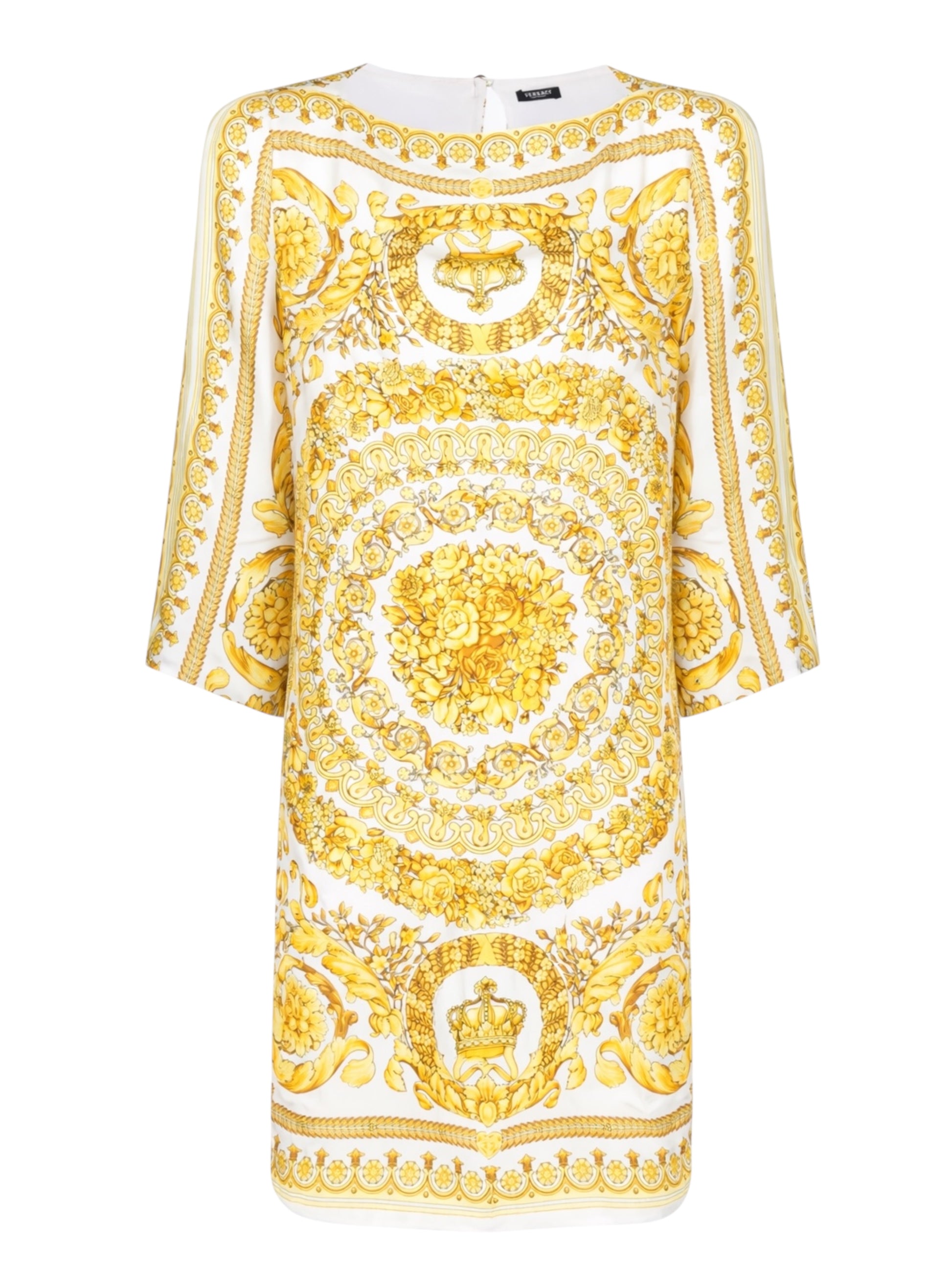 Versace abito corto stampa barocca oro viscosa Made in Italy nuovo — foto 2