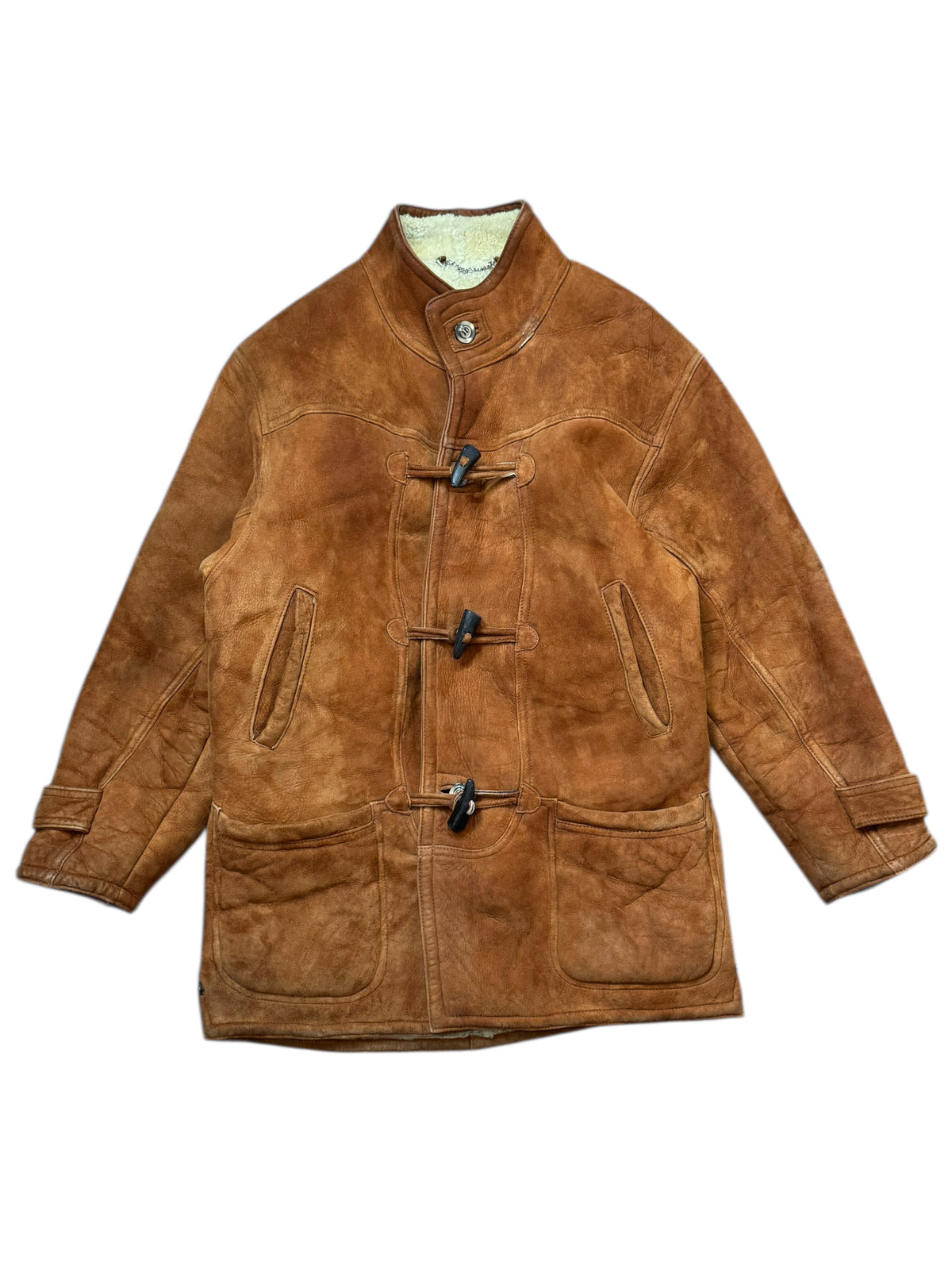 Giorgio Valenti giacca montone shearling vera pelle marrone tg 48