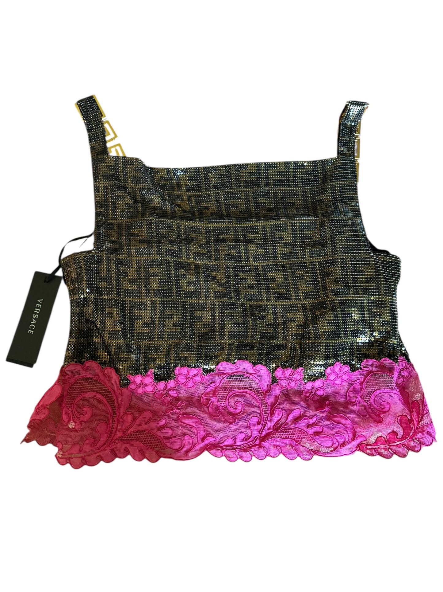 Fendace Top In Maglia Metallica Versace - Fendi