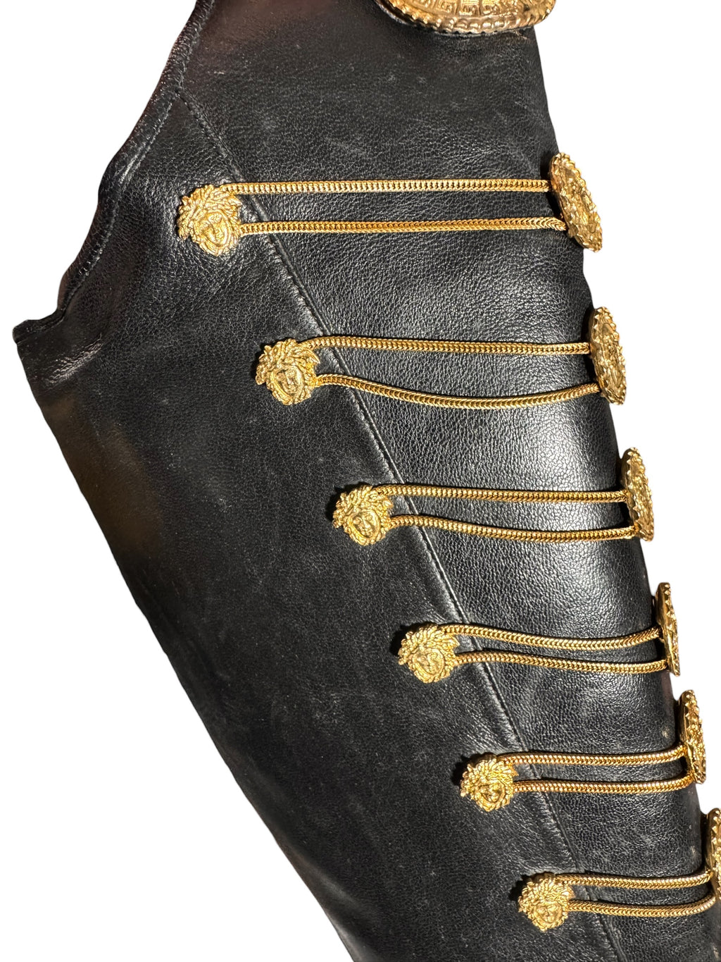 Stivali Gianni Versace Couture FW 1993 Medusa Leather Boots 38.5 Vintage — foto 8