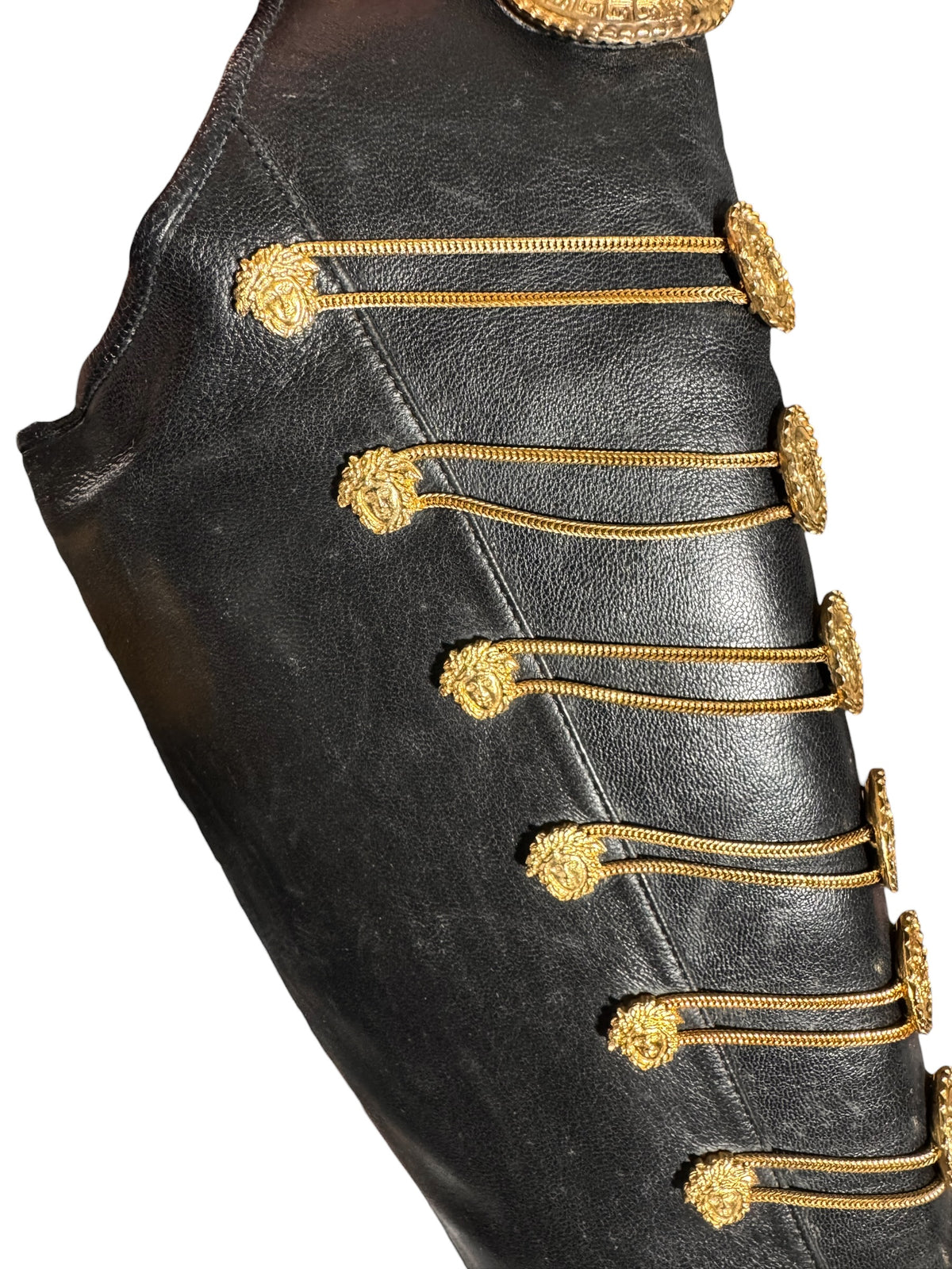Stivali Gianni Versace Couture FW 1993 Medusa Leather Boots 38.5 Vintage — foto 8