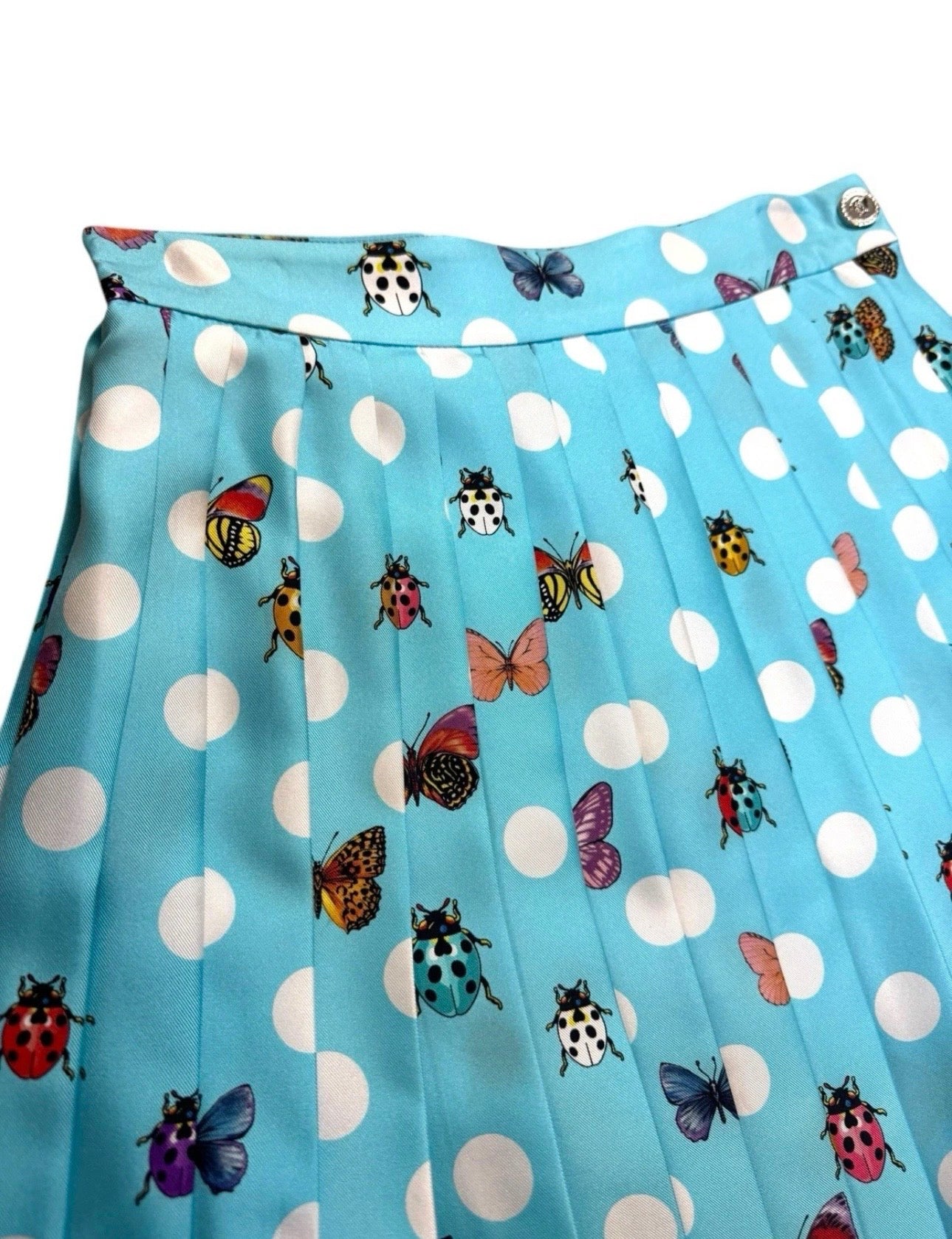 Gonna Versace in Seta con Stampa Coccinelle e Pois — foto 5