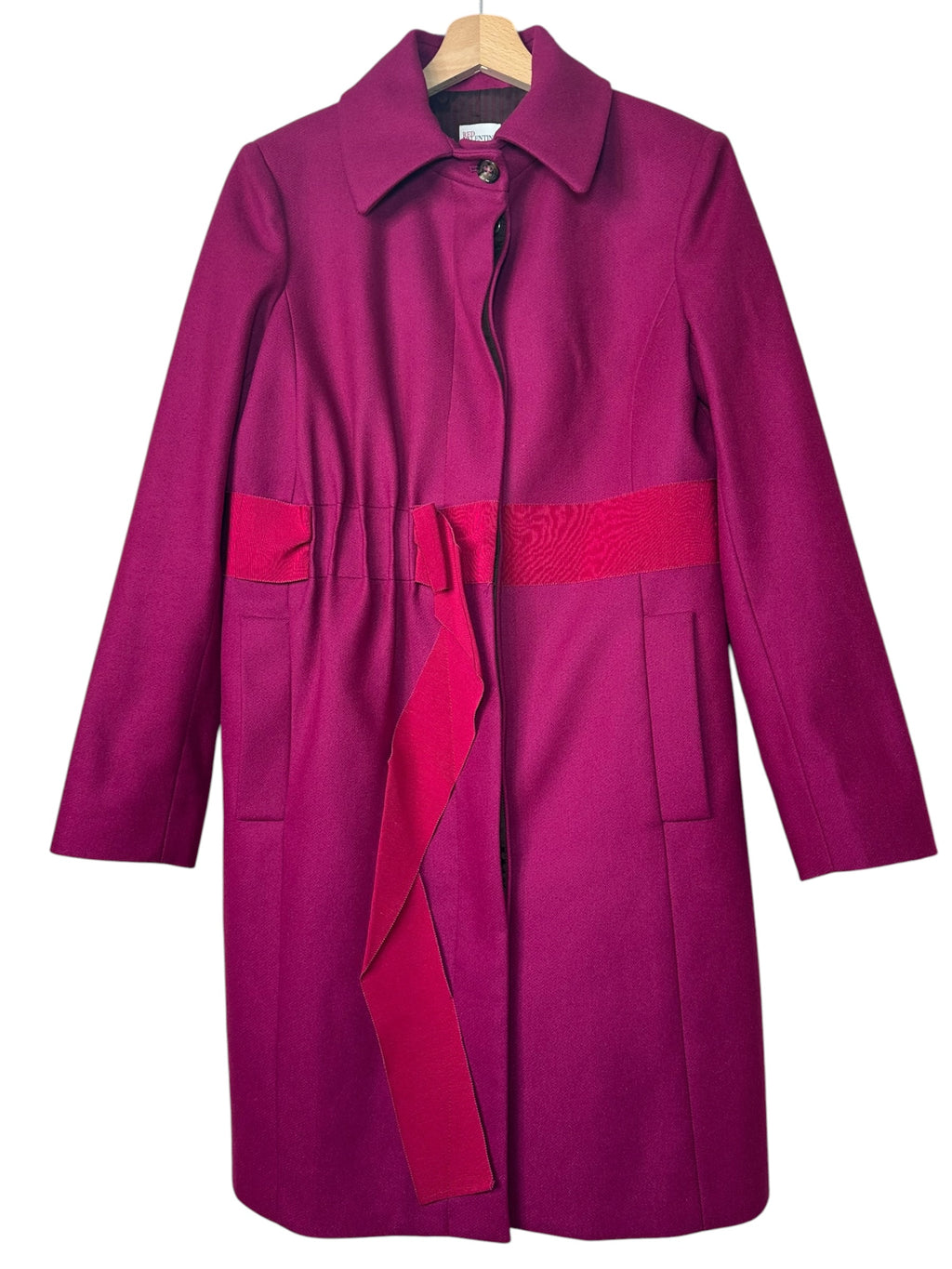 RED Valentino – Cappotto fucsia in lana con fiocco