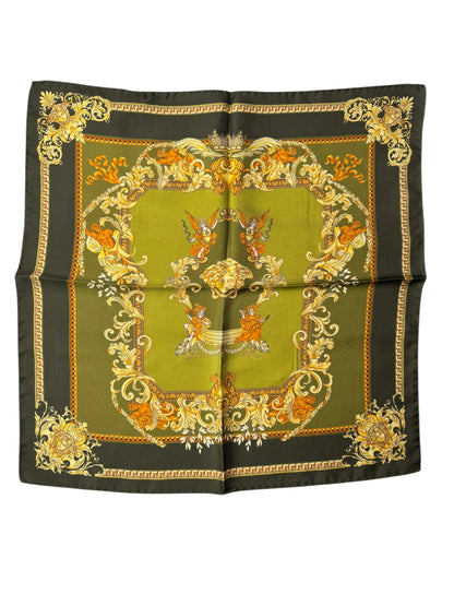 Foulard Versace Barocco Verde in Seta 45x45