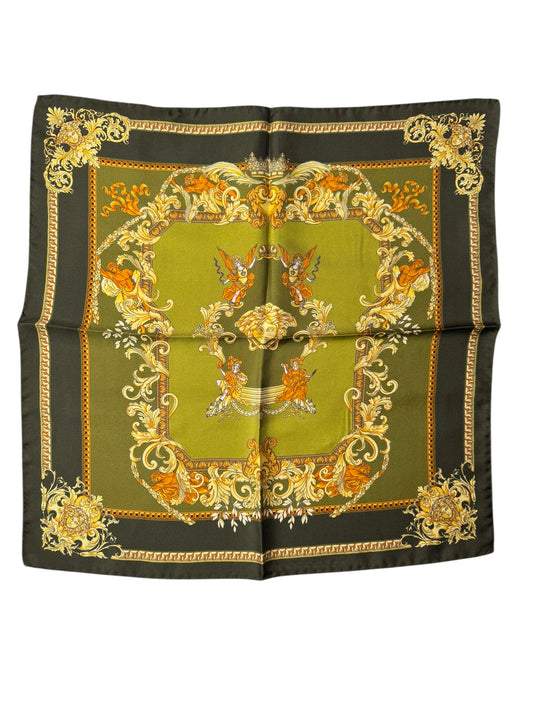 Foulard Versace Barocco Verde in Seta 45x45