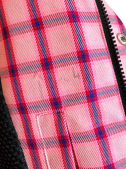 Versace giacca a quadri rosa con cappuccio