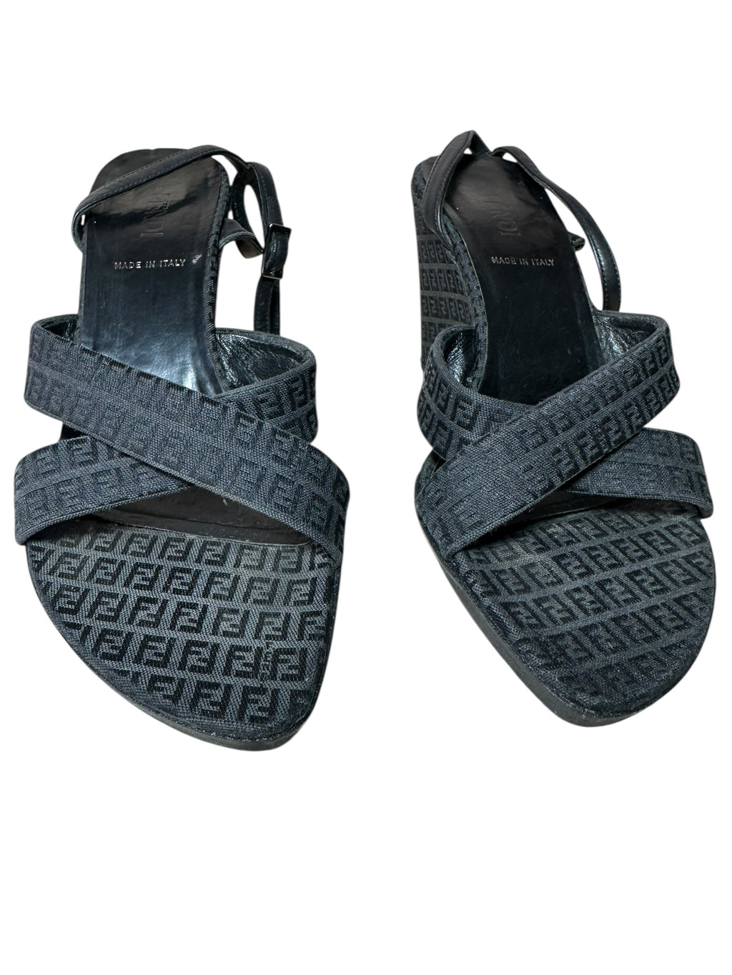 Fendi sandali vintage in tela — foto 9