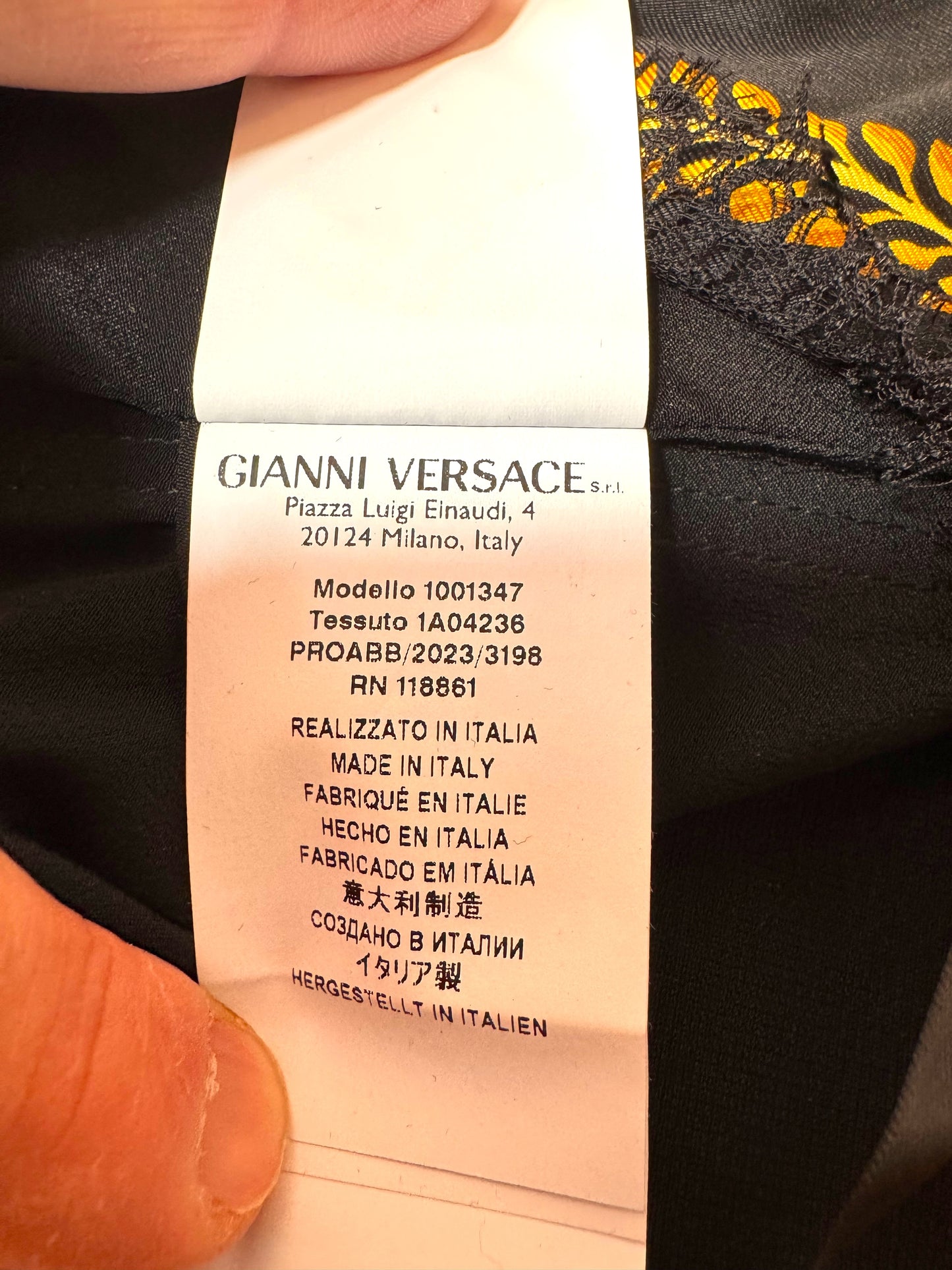 Versace top bustier seta Baroque Heritage nero oro pizzo tg 44 nuovo