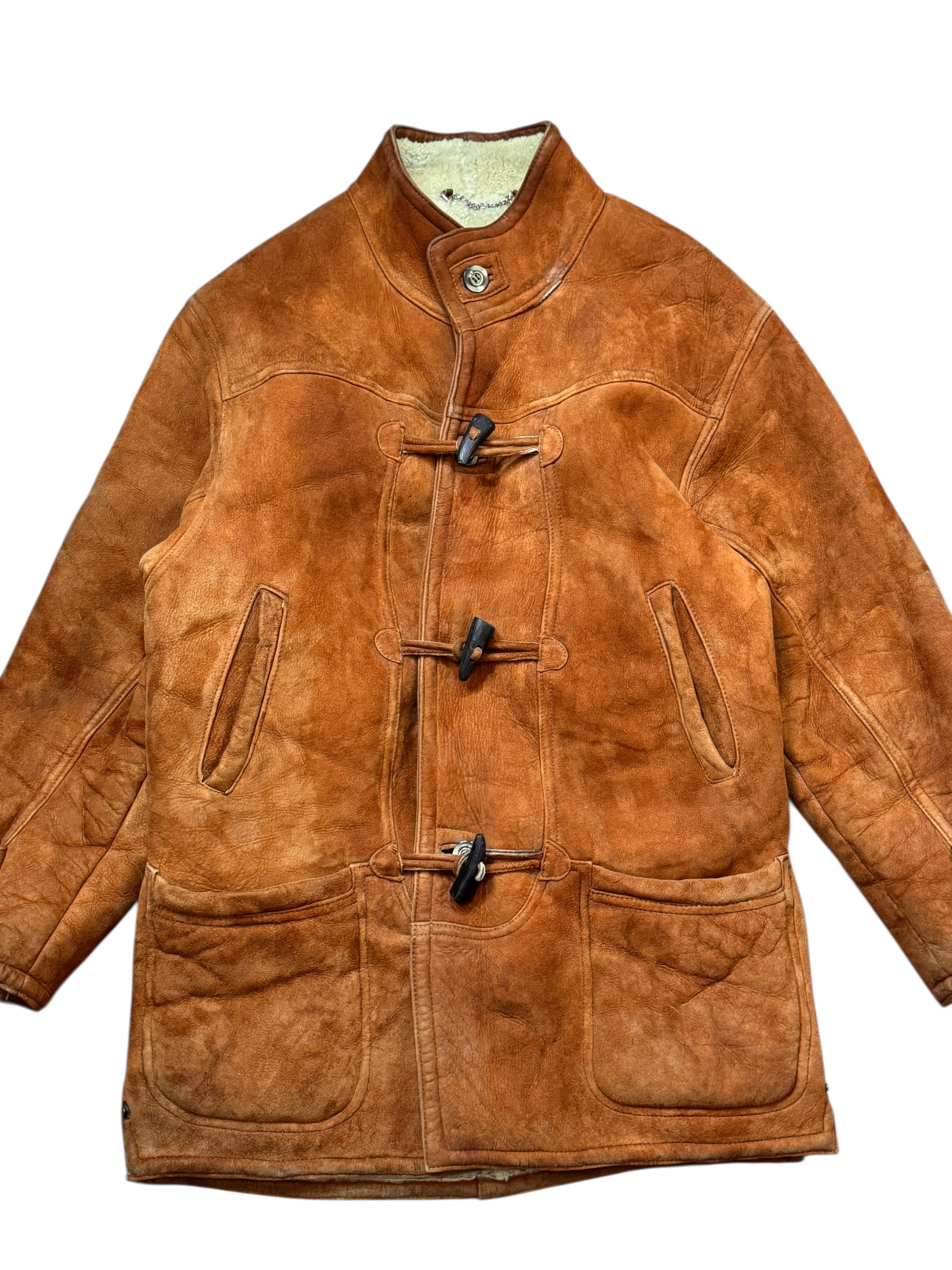 Giorgio Valenti giacca montone shearling vera pelle marrone tg 48 — foto 7