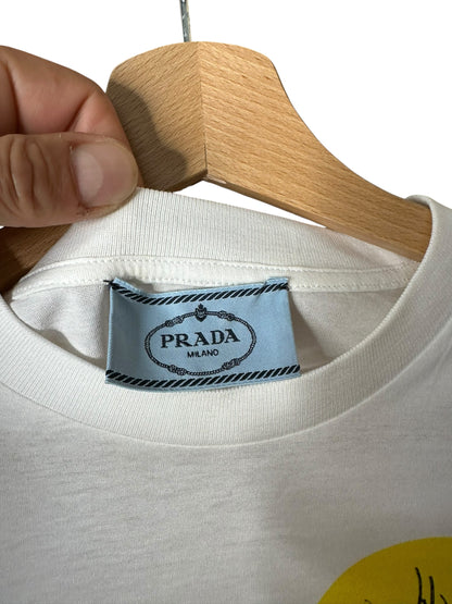 Prada t-shirt crop in cotone (M)
