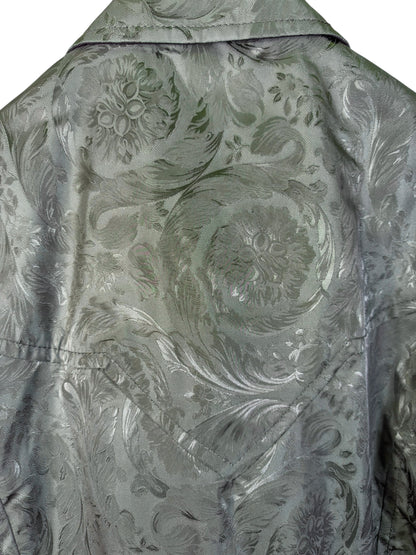 Versace Giacca Uomo Verde Jacquard Baroque con Dettaglio Medusa Taglia 48.