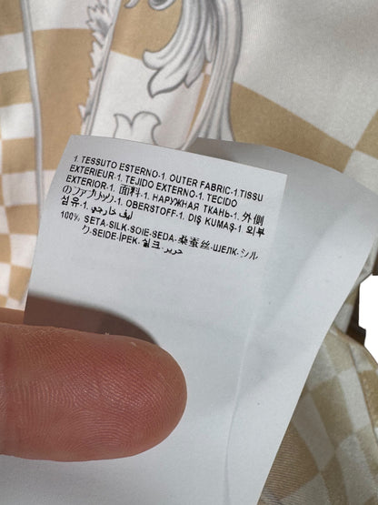 Camicia Versace in seta 100% motivo Medusa e scacchi Made in Italy (M)