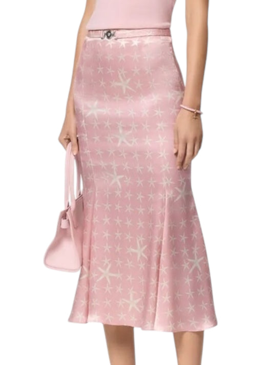 Gonna Versace in seta rosa con stampa stelle marine – TG 38 IT