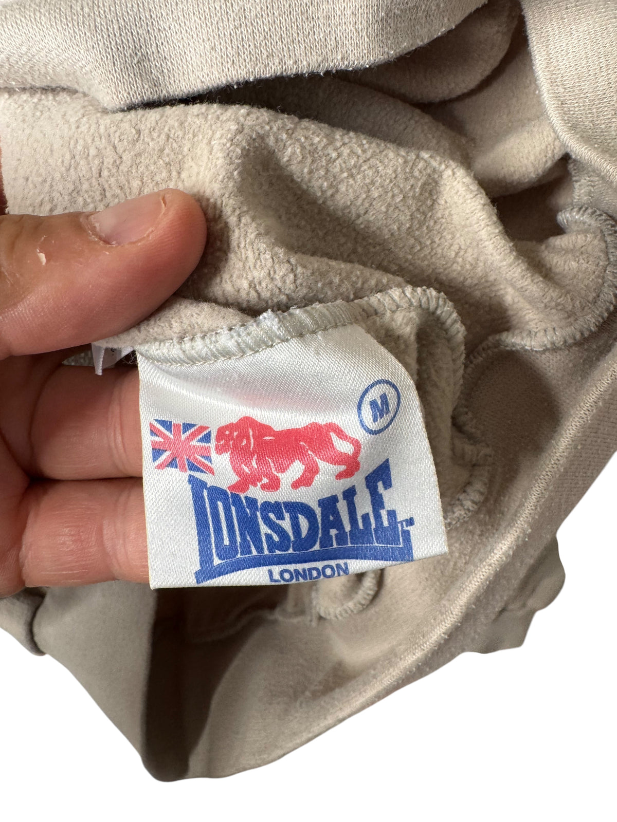 Felpa vintage Lonsdale London grigia logo frontale taglia M