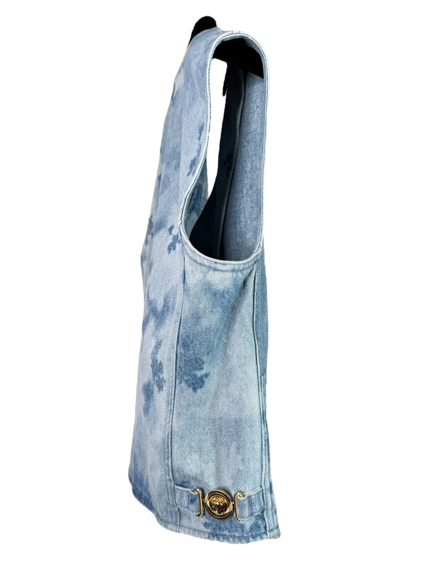 Versace Gilet Uomo in Denim Azzurro con Dettagli Medusa – Taglia 48 IT