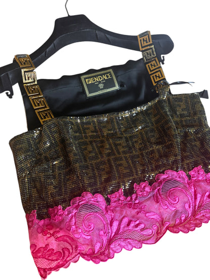 Fendace Top In Maglia Metallica Versace - Fendi