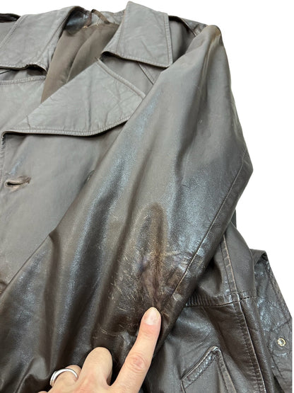 Trench vintage in pelle (L)