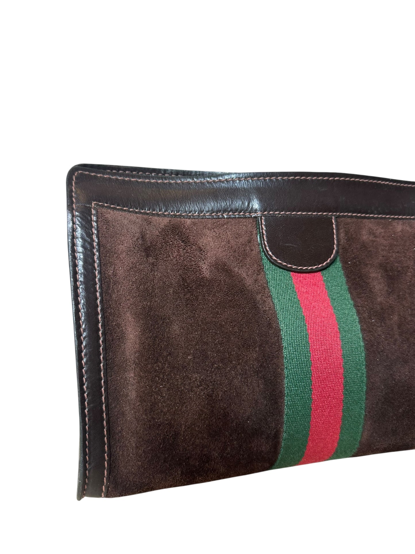 Gucci pochette vintage in pelle scamosciata