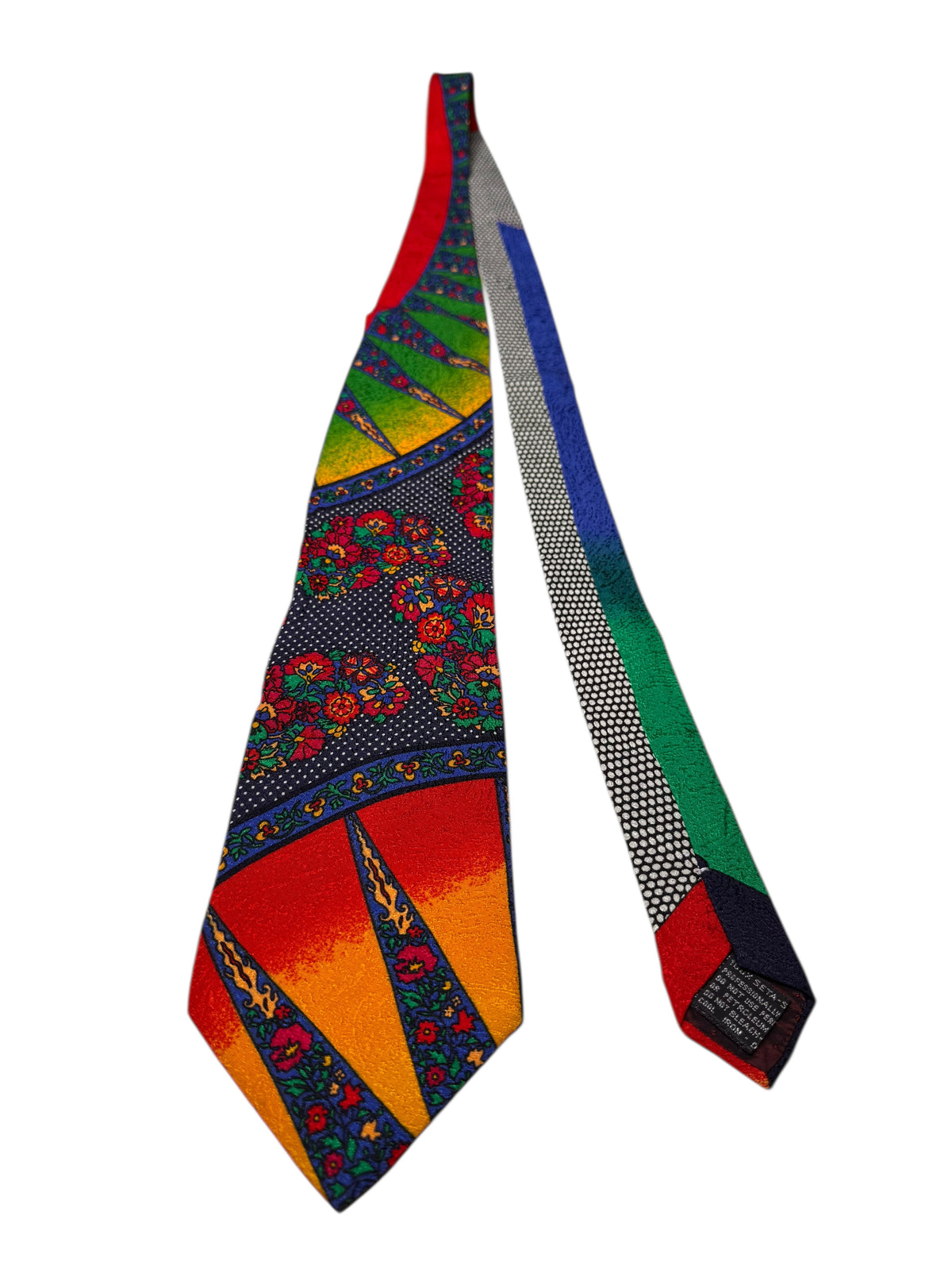 Cravatta Gianni Versace vintage in seta fantasia floreale multicolor — foto 3