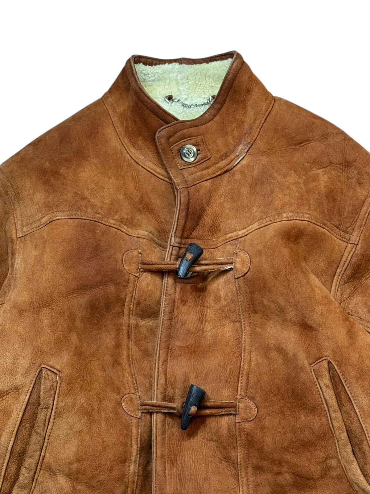 Giorgio Valenti giacca montone shearling vera pelle marrone tg 48 — foto 2