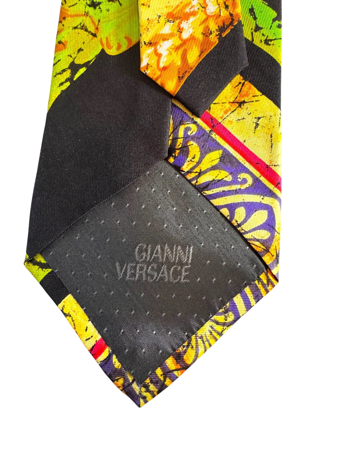 Gianni Versace cravatta vintage seta fantasia pop art Made in Italy