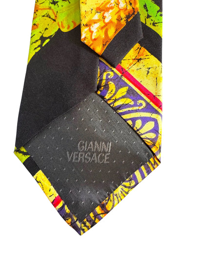 Gianni Versace cravatta vintage seta fantasia pop art Made in Italy