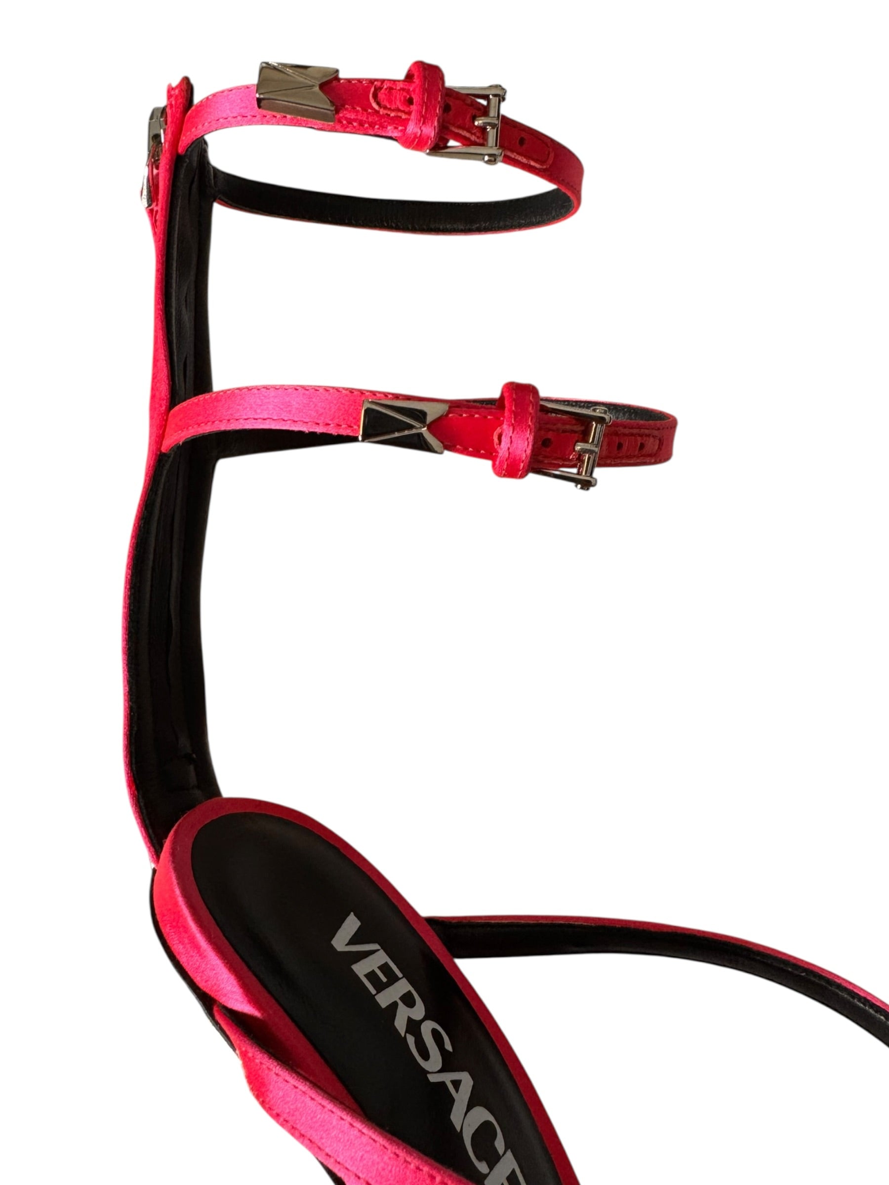 Sandali Versace donna con tacco scultura e cinturini multipli rosa - 40 — foto 5