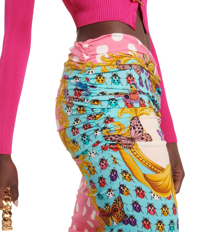 Gonna Tubino Versace Donna – Stampa Coccinelle e Pois – Taglia 38 – Made in Italy